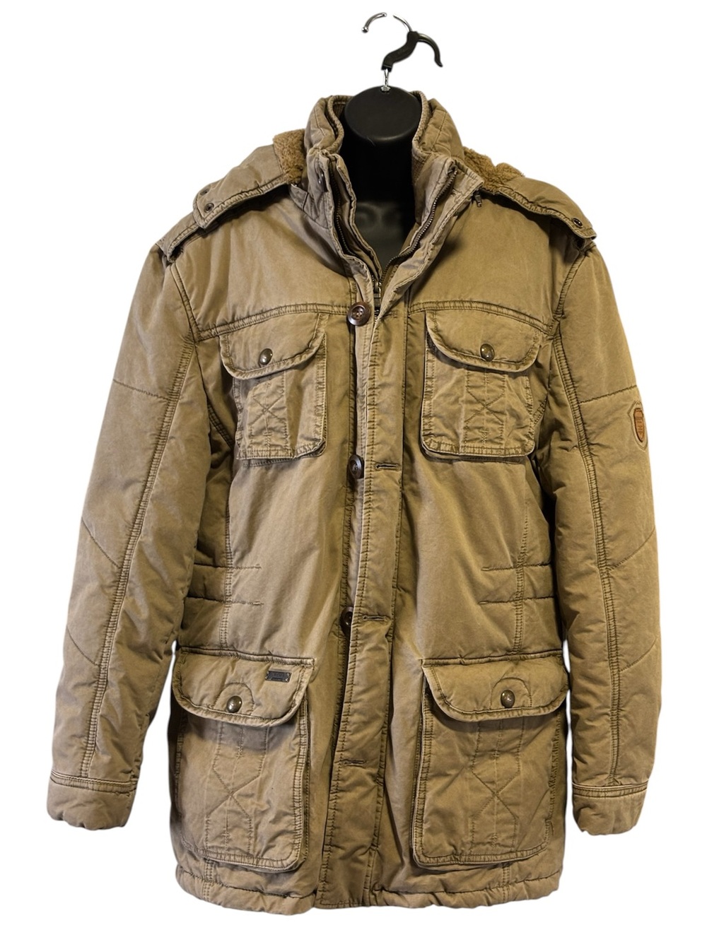 Jeep Men's Heavyweight Hooded Field Jacket - Brown